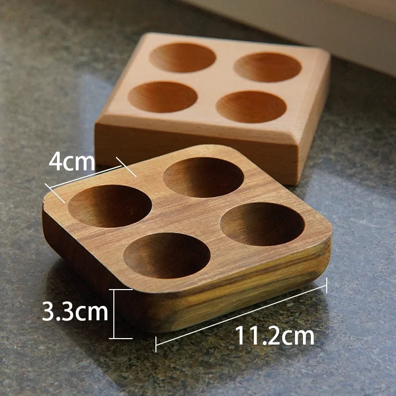 Wooden Four-Grid Tableware Plate