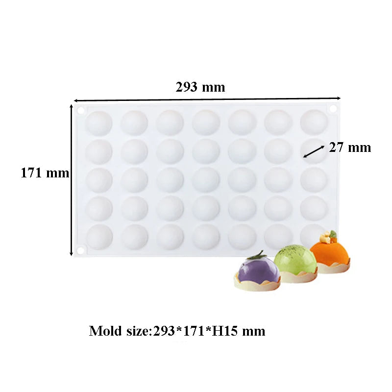 Half-sphere dome mini silicone candy mold