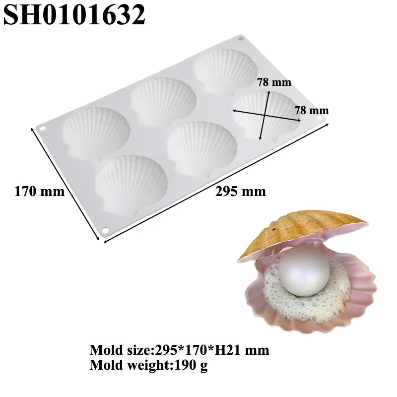 3D Shell Pearl Silicone Molds