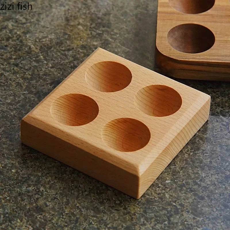 Wooden Four-Grid Tableware Plate
