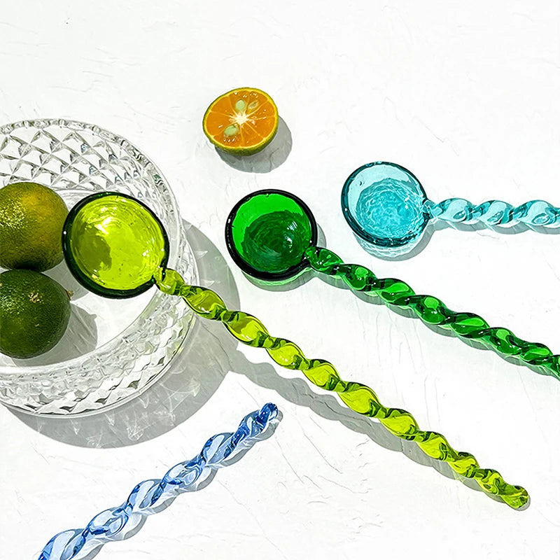 Colorful Glass Coffee Scoop Set