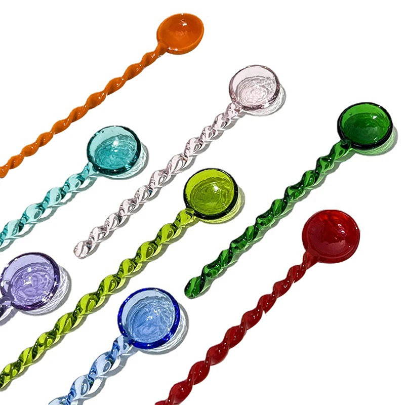 Colorful Glass Coffee Scoop Set