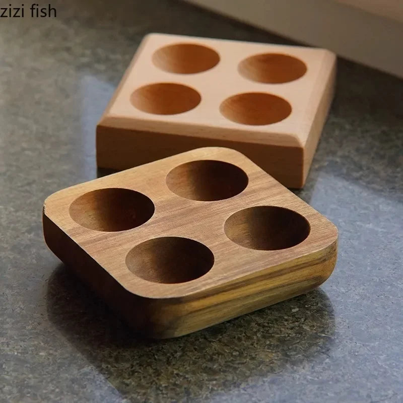 Wooden Four-Grid Tableware Plate