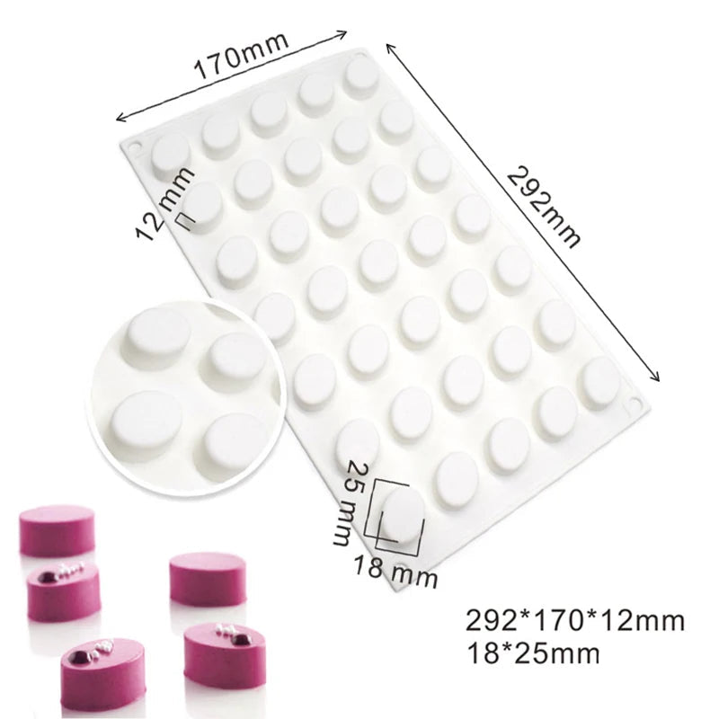 Oval pill mini silicone candy mold