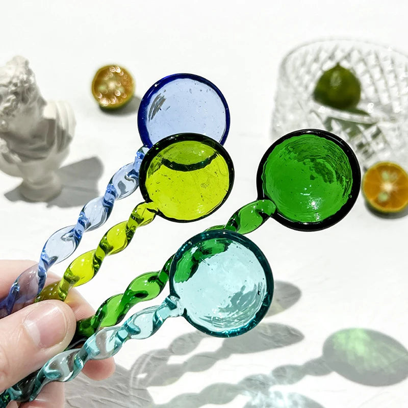 Colorful Glass Coffee Scoop Set