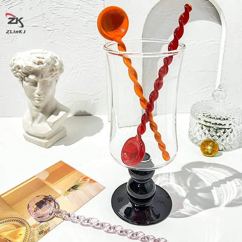Colorful Glass Coffee Scoop Set