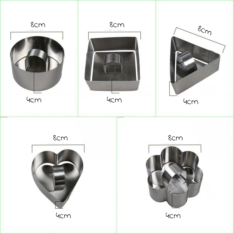 Set with 5 Premium Stainless Steel Molds