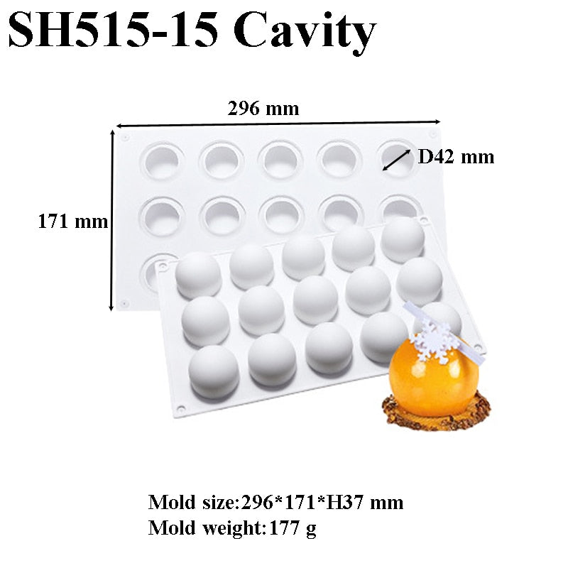 Spherical-Shaped Dessert Mousse Molds 3d