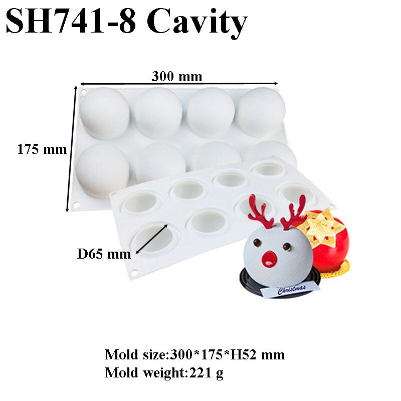 Spherical-Shaped Dessert Mousse Molds 3d